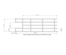 Load image into Gallery viewer, ODE 5 bar Cattle Division Gate/Panel - Drinker at Hanging End